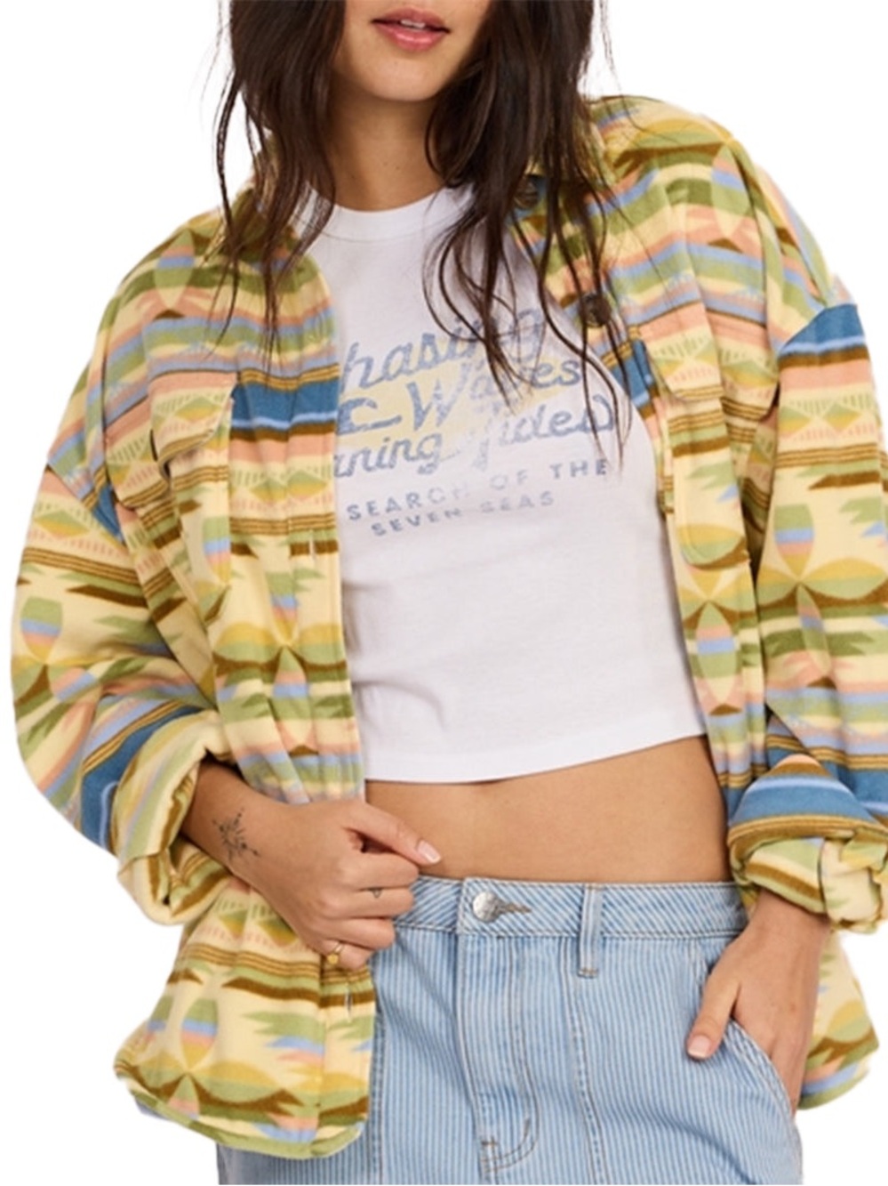 Sissterevolution NWT Washed Ashore Fleece Pastel Southwest Vibe Size XS Fits S
